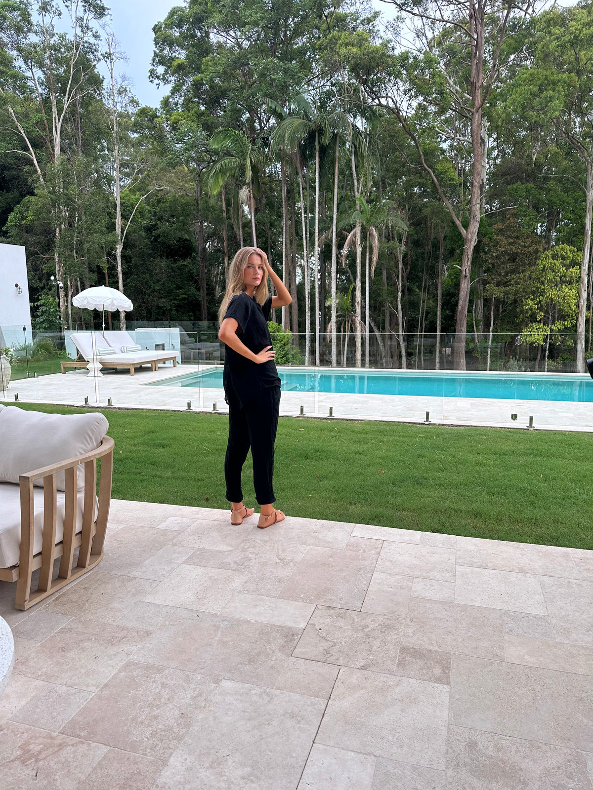 Elena Linen Pants black