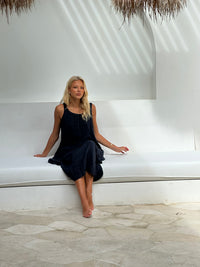 Allegra Linen Dress Navy