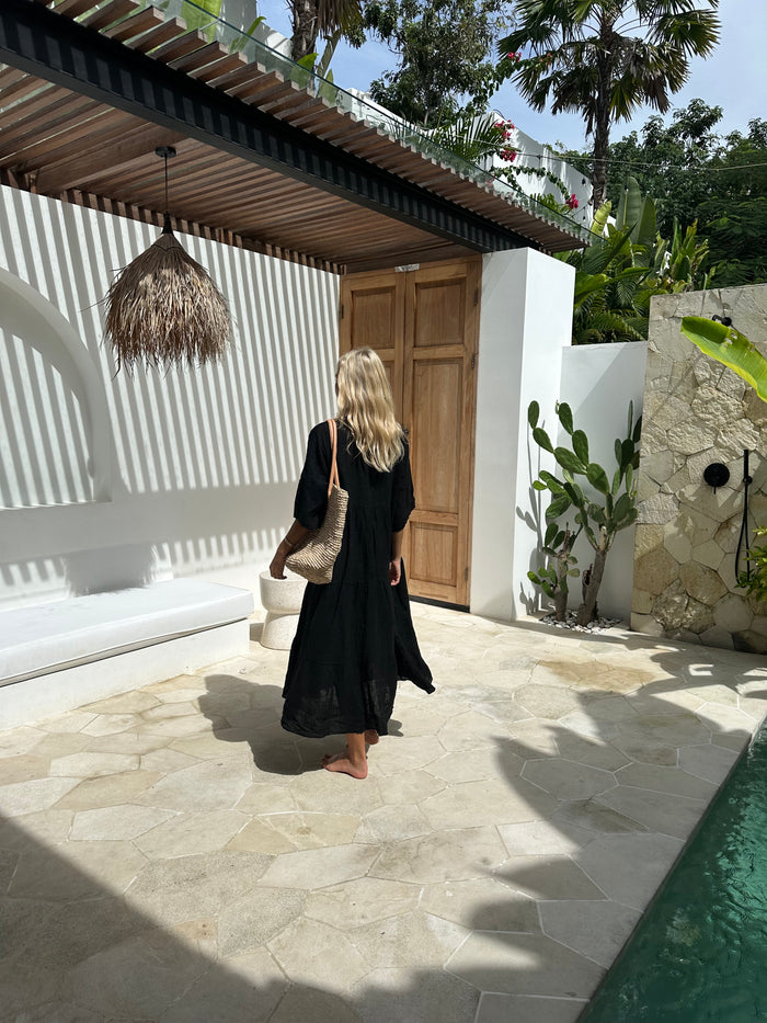 Alessandra Tiered Dress Black
