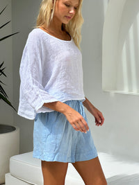 Hanna Linen Shorts Sky Blue
