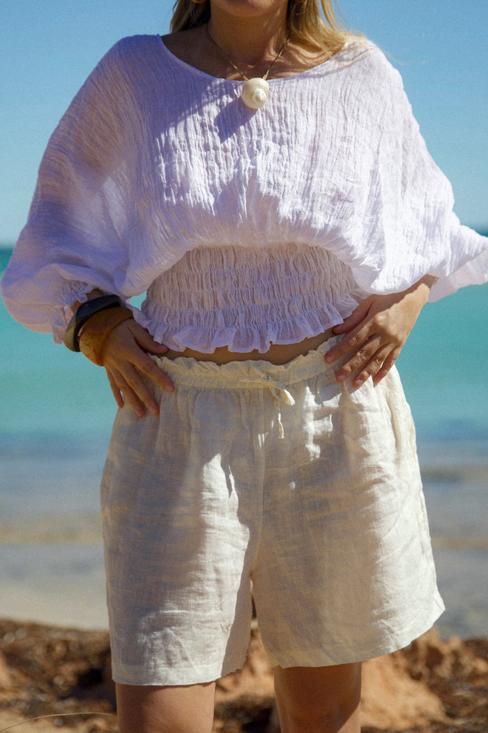 Lucinda Linen Blouse White