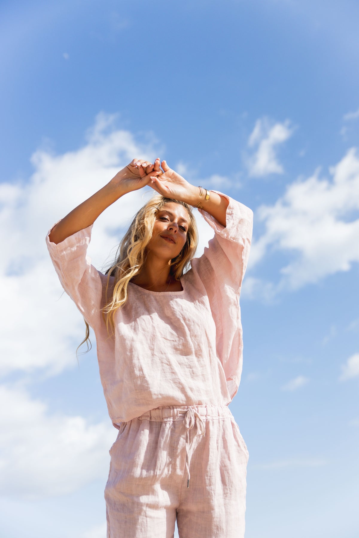 Aria Linen Top Rose