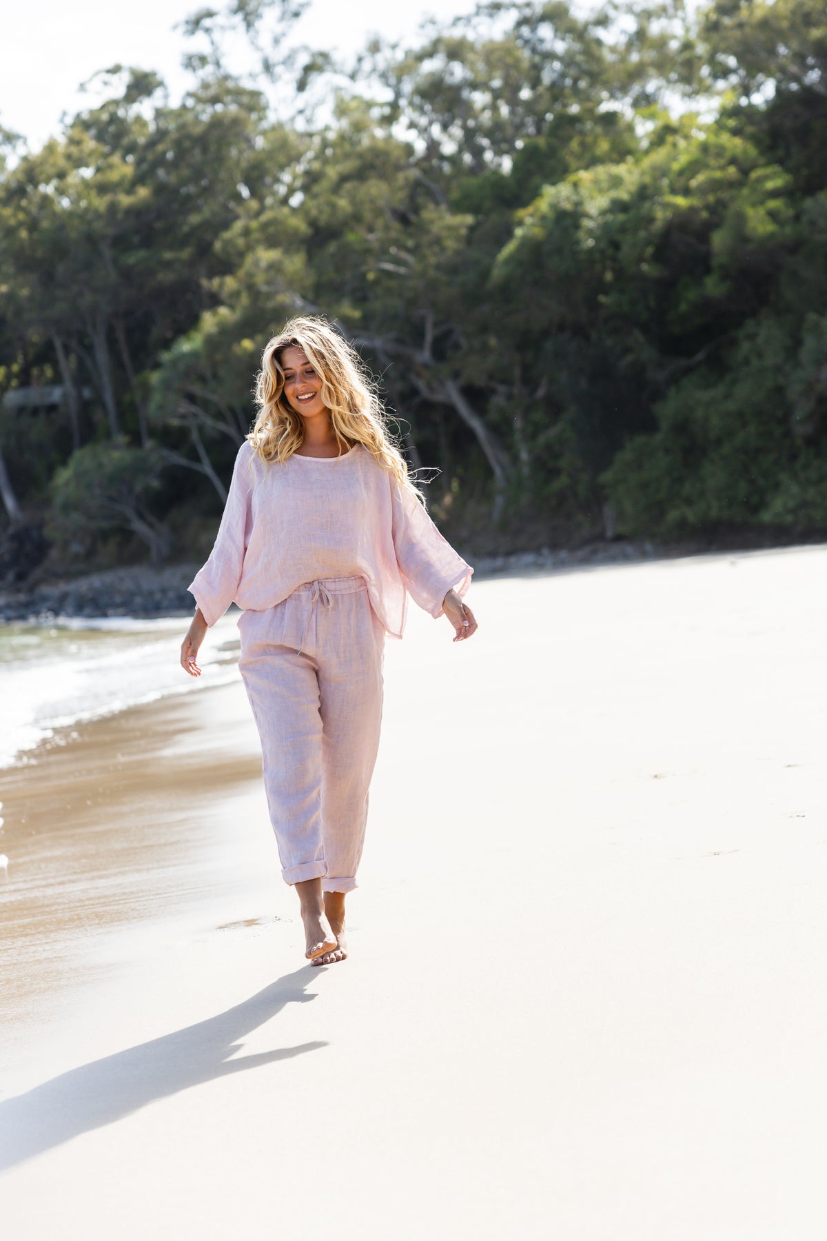 Elena Linen Pants Rose