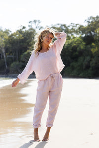 Elena Linen Pants Rose