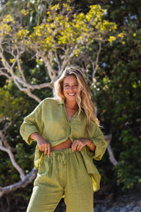 Astrid Linen Shirt Olive