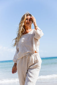 Elena Linen Pants Sand