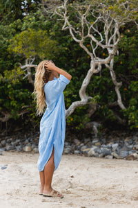Amara Linen Dress Sky Blue