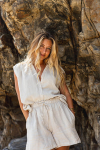 Hanna Linen Shorts Sand