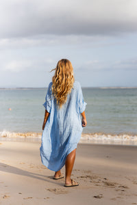Amara Linen Dress Sky Blue