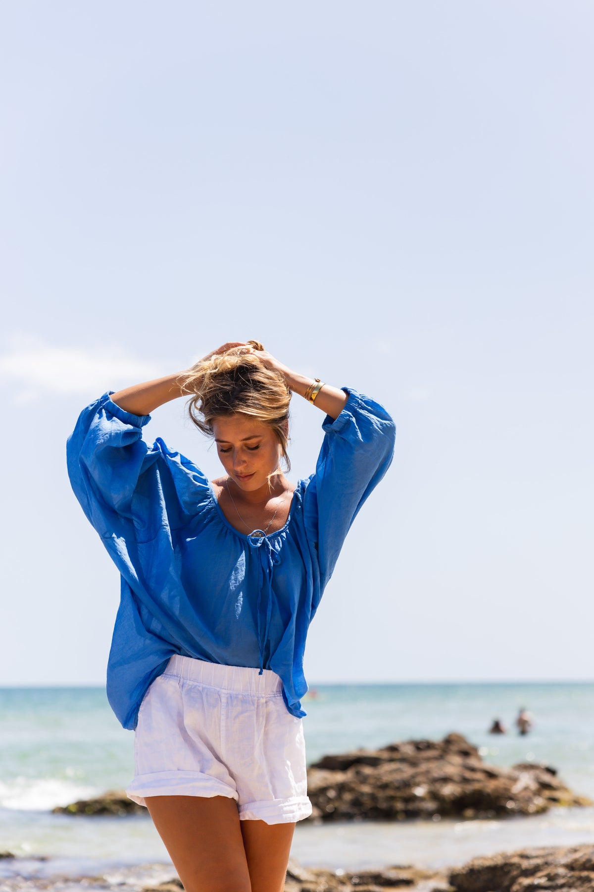 Marcelle Cotton Blouse Pacific