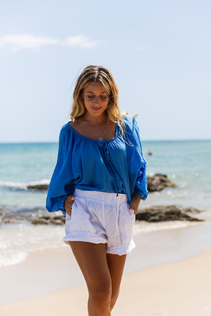 Marcelle Cotton Blouse Pacific