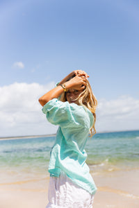 Astrid Linen Shirt Aqua