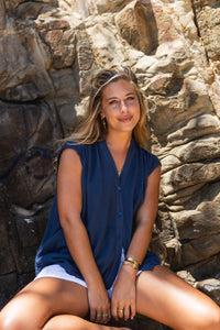 Sophia Cotton Top Navy