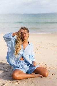 Astrid Linen Shirt Sky Blue