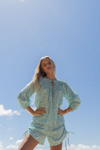 Mathilde Smock Blouse Fleur Sky