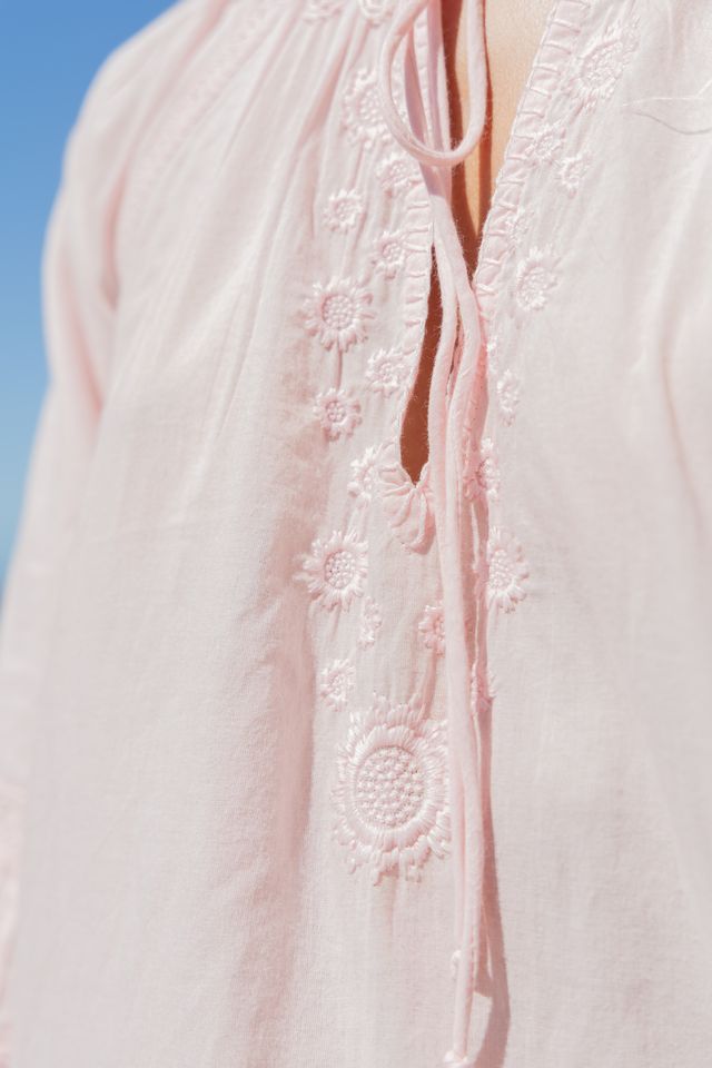 Lucian Embroidered Kaftan Rose
