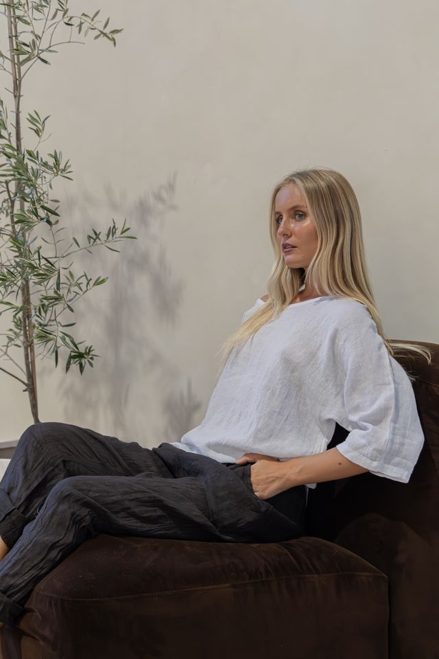 Elena Linen Pants Chocolate