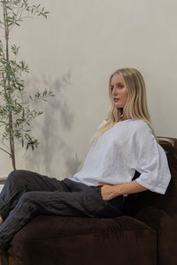 Elena Linen Pants Chocolate