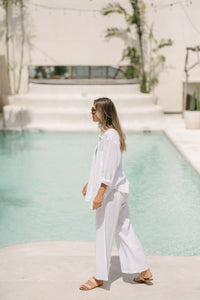 Elle Linen Pants - White